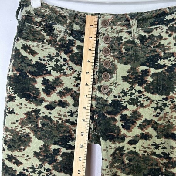 Anthropologie Pilcro High Rise Skinny Corduroy Pants Womens Size 28 Ankle Camo - Picture 6 of 11